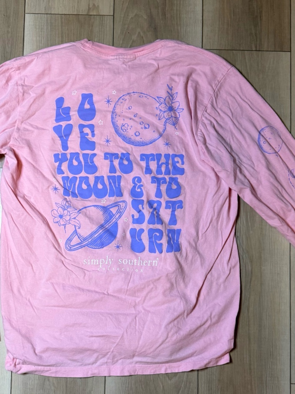 Simply Southern Pink Long Sleeve Graphic Tee Size Medium